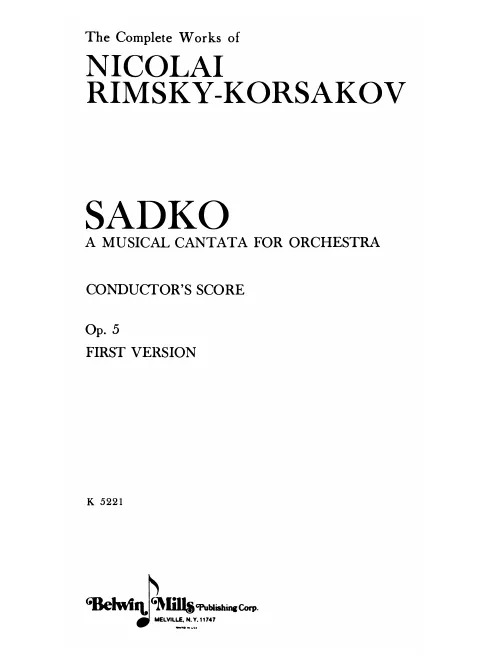 19А. Sadko, Op.5 (First Version)