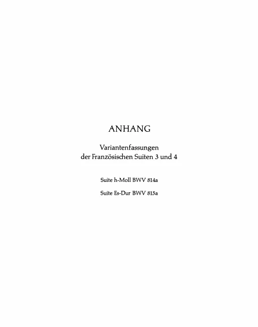 Alternative Versions (BWV 814a-815a)