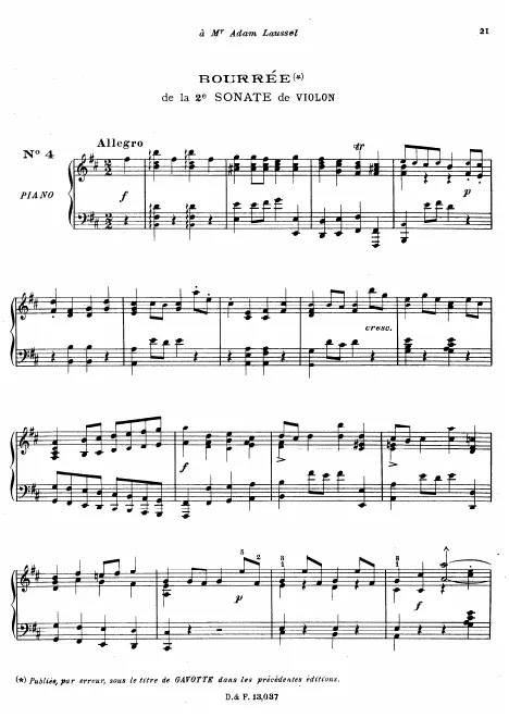 4. Bourrée from Violin Sonata No.2