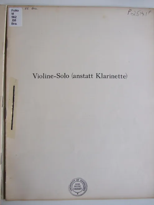 Solo Violin (alternative for clarinet)