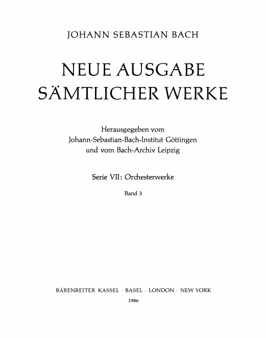 3. Konzerte für Violine, für zwei Violinen, für Cembalo, Flöte und Violine