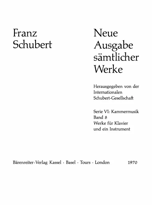 8. Werke für Klavier und ein Instrument
