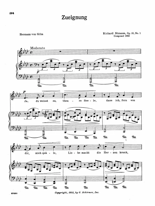Complete Score (medium-low voice, transposed to )