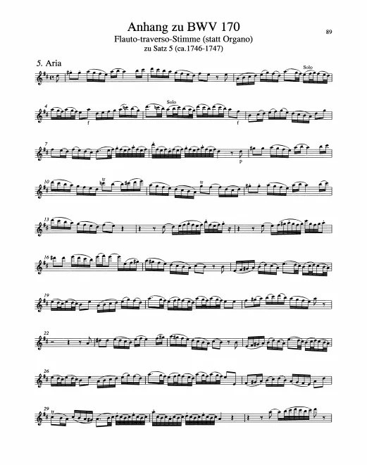 Anhang: Flute (alternate to Organ obbligato)