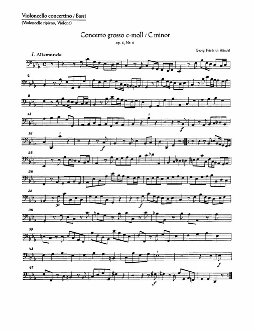 Cello Solo/Cellos/Basses/Continuo