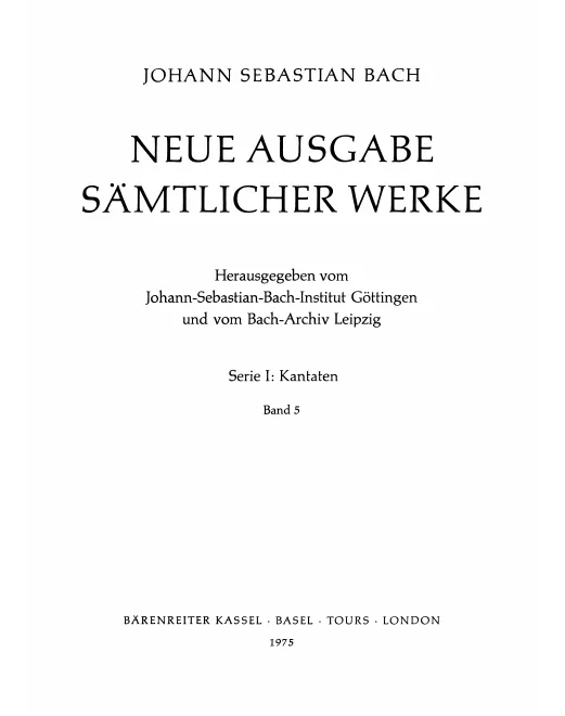 5. Kantaten zum Epiphaniasfest bis zum 2. Sonntag nach Epiphanias
