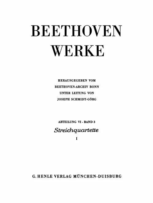 3. Streichquartette I (incomplete)