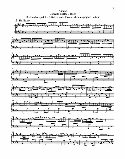 Anhang: Harpsichord solo