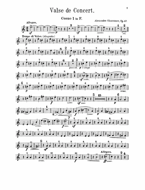 Horn 1, 2, 3, 4 (F)
