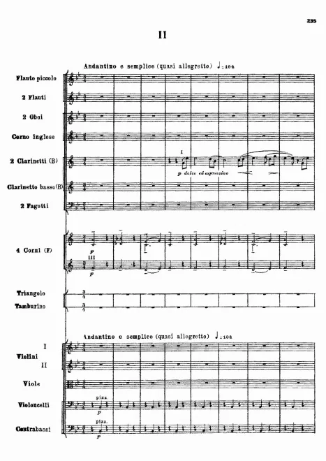 II. Andantino e semplice