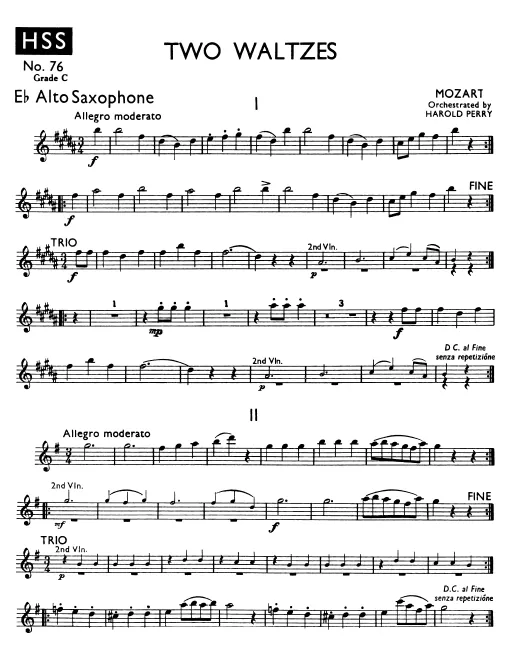 Alto Saxophone (E), Tenor Saxophone (B)