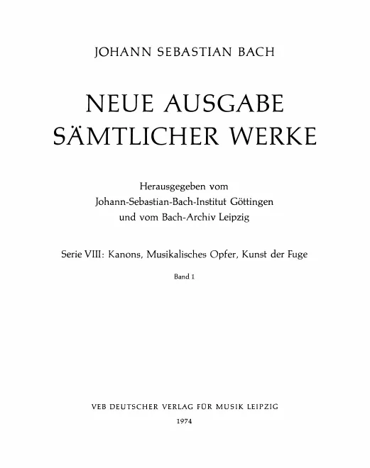 1. Kanons / Musikalisches Opfer