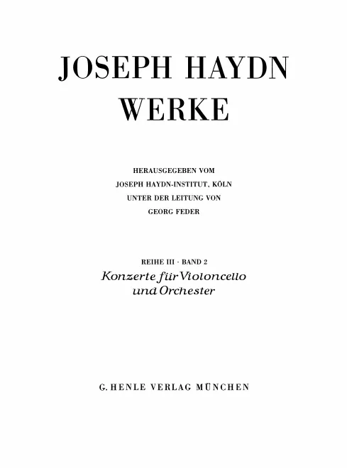 III/2. Konzerte für Violoncello und Orchester