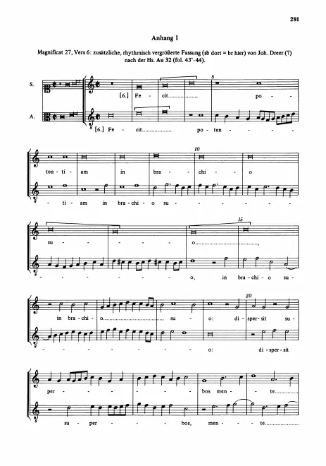 Anhang 1: Verse 6. Fecit potentiam in brachio suo