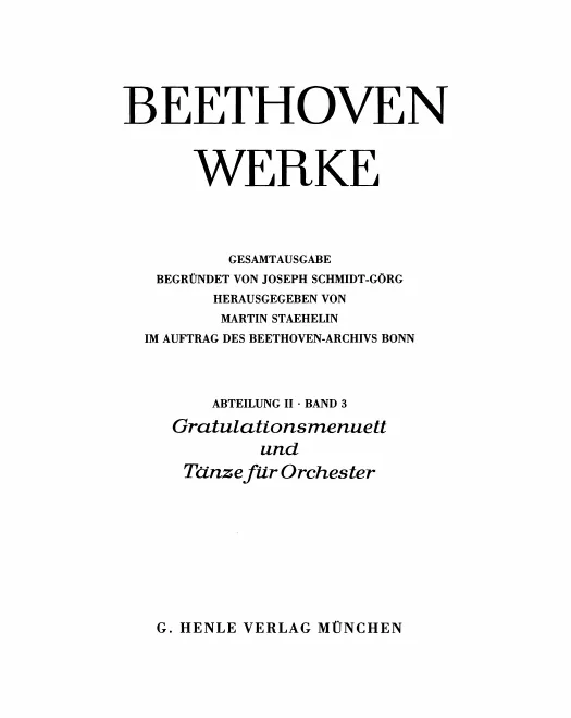 3. Gratulationsmenuett und Tänze für Orchester