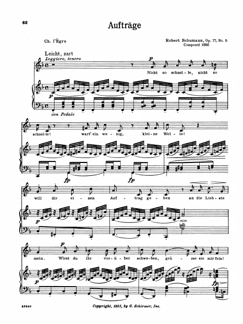 Complete Score (low voice, transposed to )