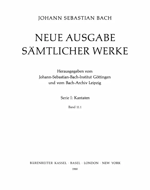 11/1. Kantaten zu den Sonntagen Quasimodogeniti und Misericordias Domini
