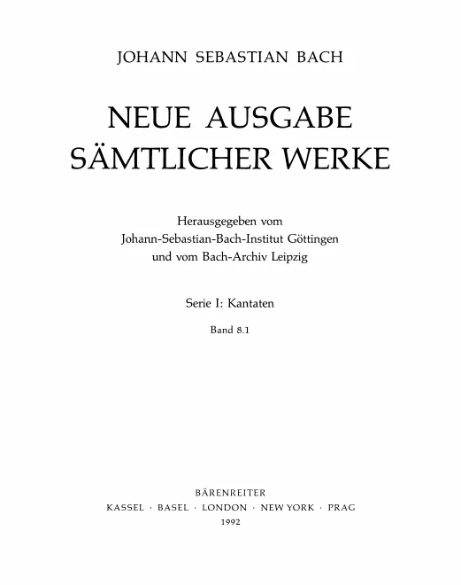 8/1. Kantaten zum Sonntag Estomihi
