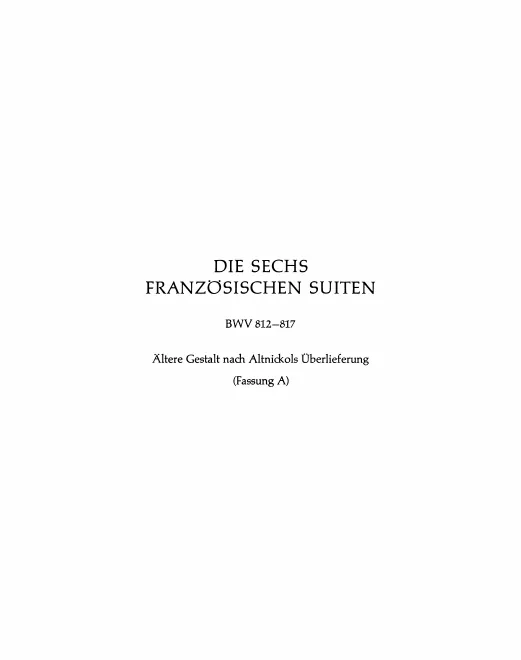 Complete Score (Version A, after Altnikol's copy)