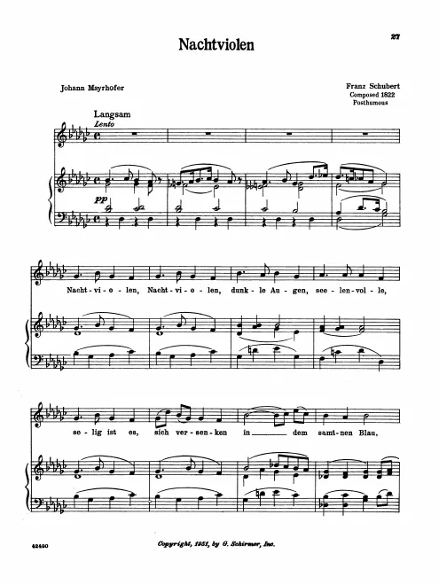 Complete Score (low voice, transposed to )