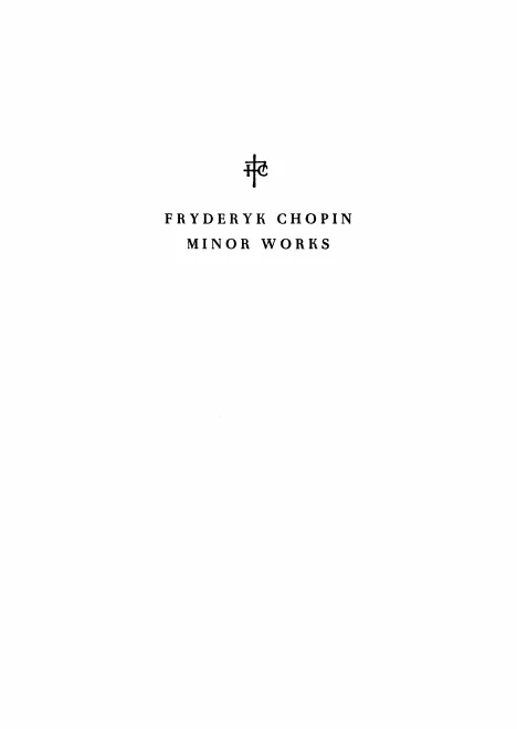 XVIII. Minor Works