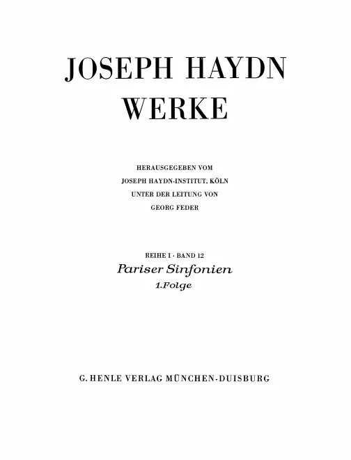 I/12. Pariser Sinfonien 1. Folge