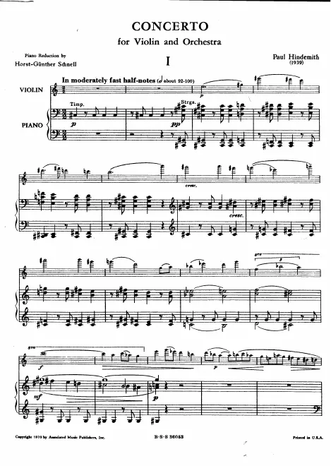 First page of Violin Concerto