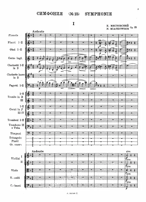 First page of Symphony No.15
