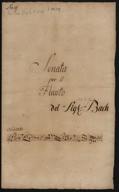 First page of Flute Sonata in D major
