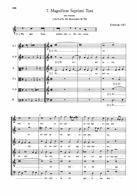 First page of Magnificat septimi toni