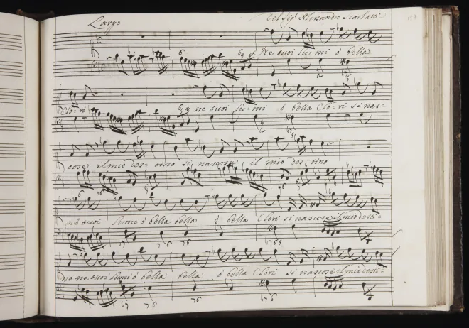 First page of Ne' tuoi lumi o bella Clori ; Begl’occhi