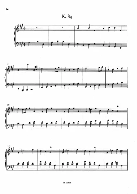 First page of Keyboard Sonata in A major