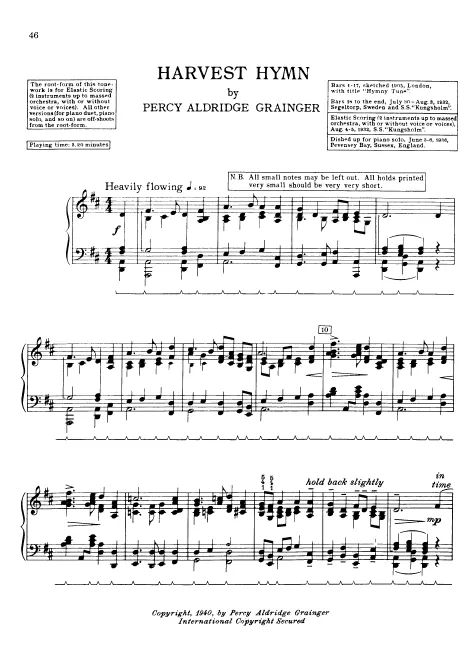 First page of Harvest Hymn