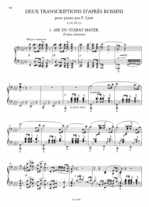 First page of 2 Transcriptions d'après Rossini