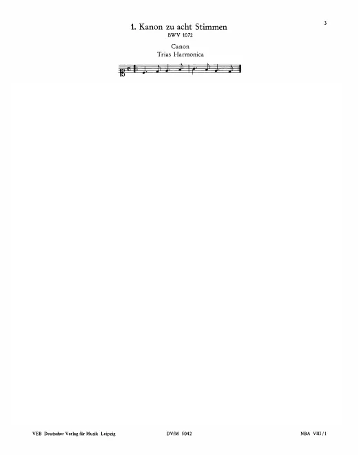 First page of Kanon zu acht Stimmen