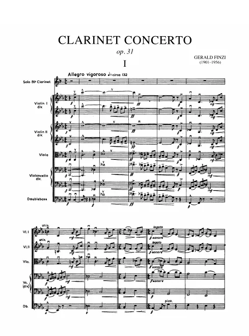 First page of Clarinet Concerto