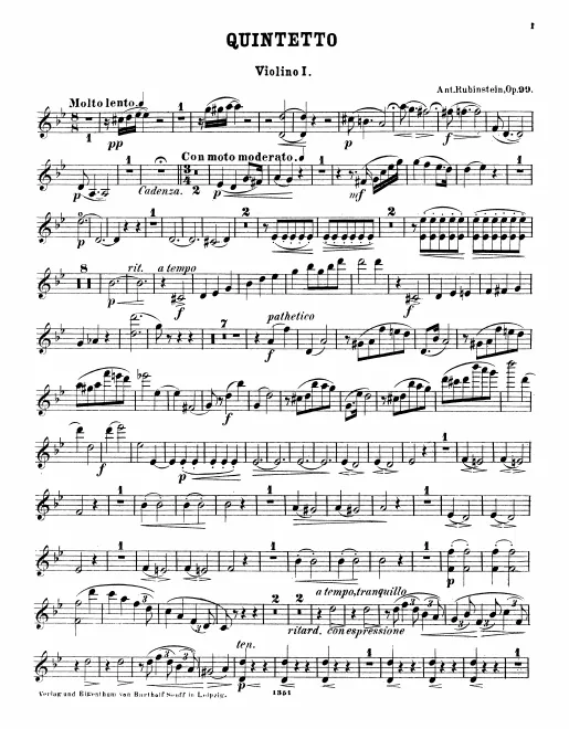 First page of Piano Quintet