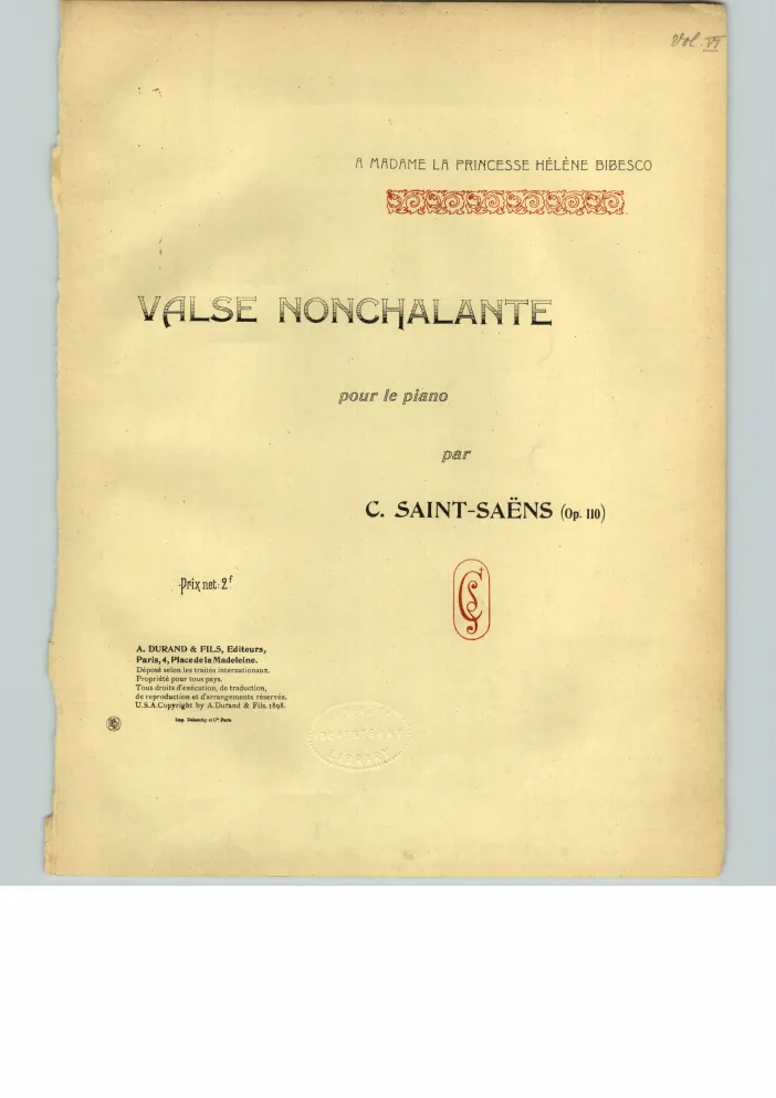 First page of Valse Nonchalante