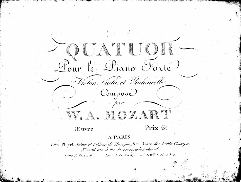 First page of Piano Quartet