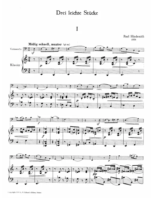 First page of Drei leichte Stücke