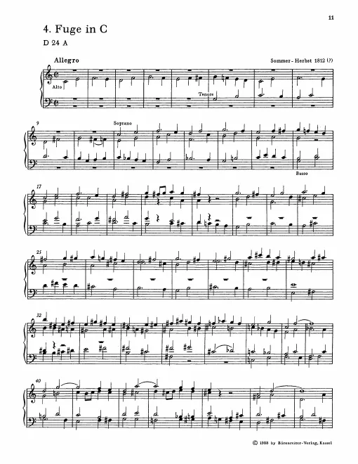 First page of Fugue in C major