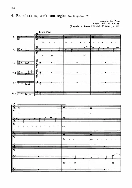 First page of Benedicta es, coelorum regina