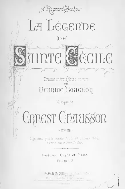 First page of La légende de Sainte Cécile, Op.22