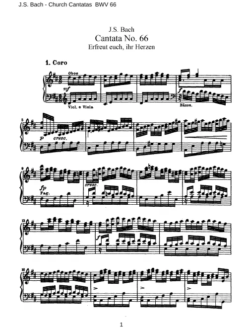 First page of Erfreut euch, ihr Herzen