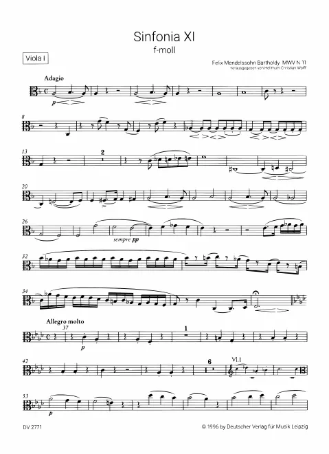 First page of String Symphony No.11 in F major