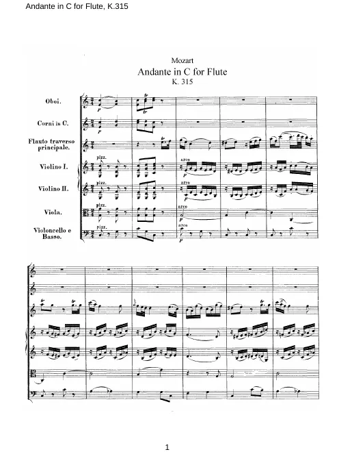 First page of Andante