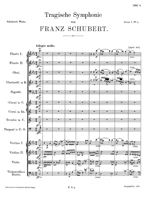First page of Symphony No.4