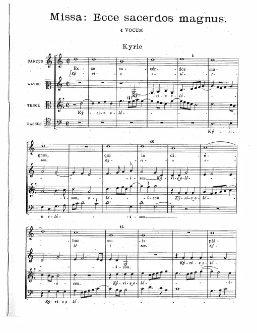 First page of Missa Ecce sacerdos magnus