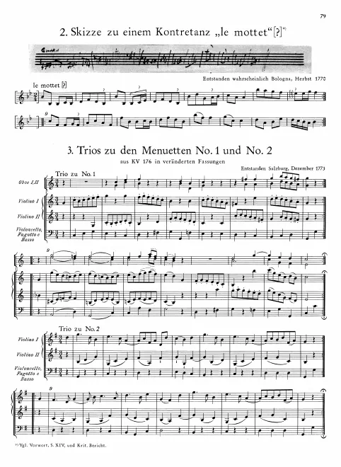 First page of Sketch to a Country Dance "le mottet"