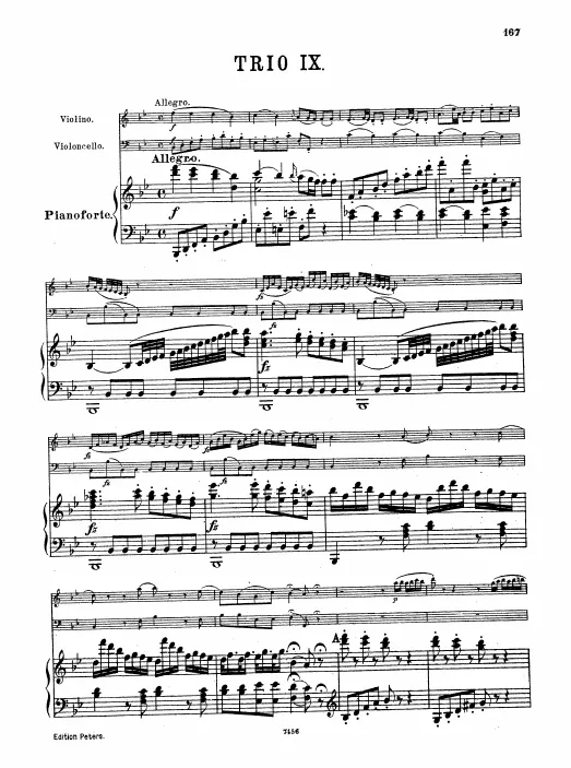 First page of Piano Trio in B-flat major